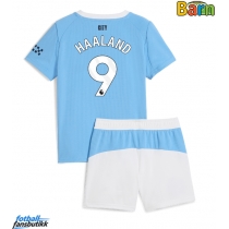 Manchester City Erling Haaland #9 Hjemmedraktsett Barn 2025-26 Kortermet (+ Korte bukser)